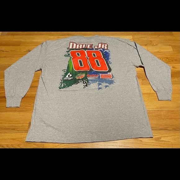 Nascar Dale Earnhardt Jr. Chase Authentics Gray T Shirt Sz 2XL 2007 Long Sleeve - Picture 4 of 7
